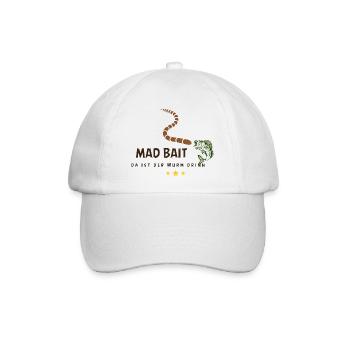 Mad Bait: Wurm im Köder - Baseballkappe - Weiß/Weiß - Vorne