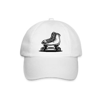 Roller Skates Zeichnung - Baseballkappe - Weiß/Weiß - Vorne