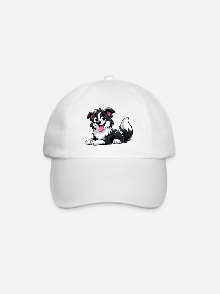 Border Collie 4 - Baseballkappe - Weiß/Weiß