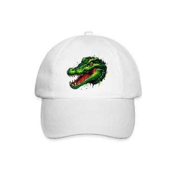 Alligator-Krokodil - Baseballkappe - Weiß/Weiß - Vorne