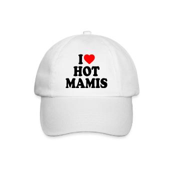 I love hot mamis - Baseballkappe - Weiß/Weiß - Vorne