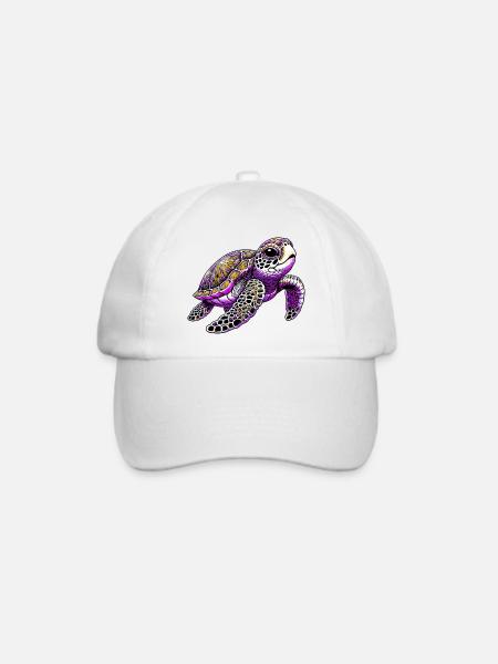 Schildkröte - Baseballkappe - Weiß/Weiß