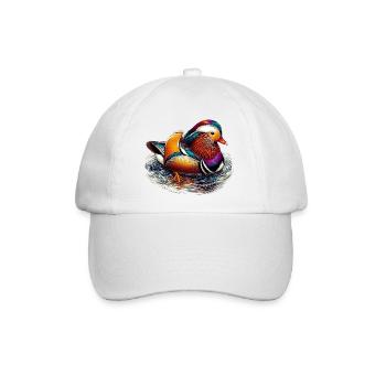Mandarinente - Baseballkappe - Weiß/Weiß - Vorne