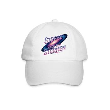 Strebe nach den Sternen – Kosmisches Design - Baseballkappe - Weiß/Weiß - Vorne