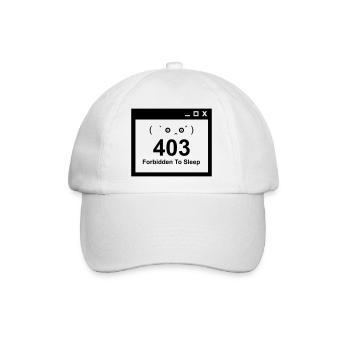 403 Forbidden to Sleep - Nerd Baby Design - Baseballkappe - Weiß/Weiß - Vorne