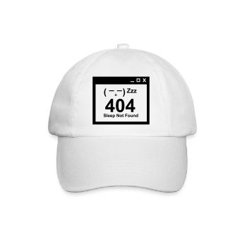 404 Sleep Not Found - Nerd Eltern Design - Baseballkappe - Weiß/Weiß - Vorne