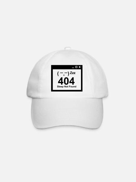 404 Sleep Not Found - Nerd Eltern Design - Baseballkappe - Weiß/Weiß