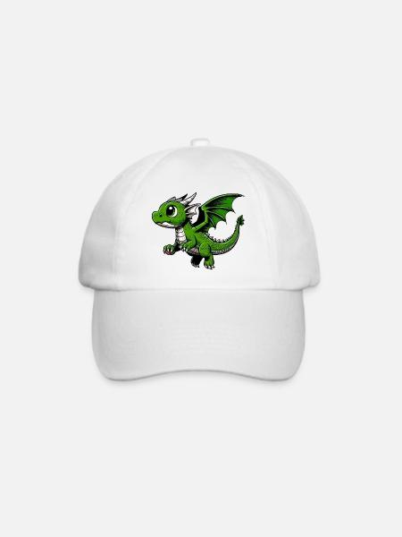 Drache - Baseballkappe - Weiß/Weiß