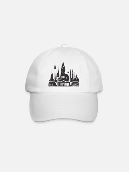 Leipzig Skyline - Baseballkappe - Weiß/Weiß