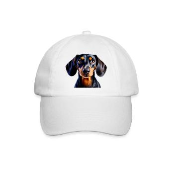 Dachshund dog pet charm intelligence loyalty snout - Baseballkappe - Weiß/Weiß - Vorne
