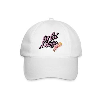 I’ve Got a Baby Retro Style Pink - Baseballkappe - Weiß/Weiß - Vorne