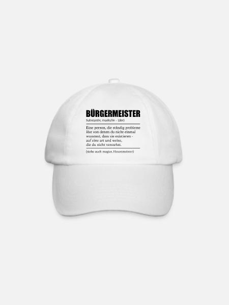 Bürgermeister Mayor Stadt Geschenk - Baseballkappe - Weiß/Weiß