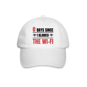 Techie 0 Days Since I Blamed The Wi-fi - Baseballkappe - Weiß/Weiß - Vorne