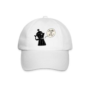 Kaffee ist fertig (Kontur) - Baseballkappe - Weiß/Weiß - Vorne