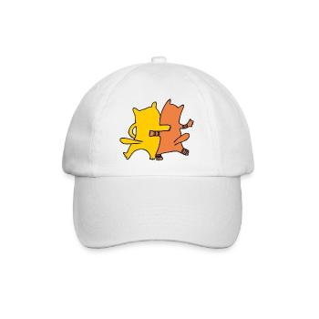 katzenfreunde gelb orangen - Baseballkappe - Weiß/Weiß - Vorne