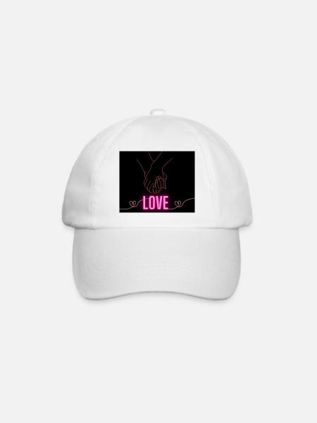 LOVE - Baseballkappe - Weiß/Weiß