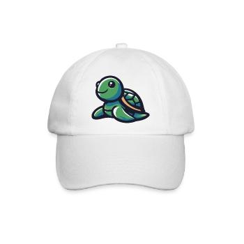 Niedliche lächelnde Schildkröte - Baseballkappe - Weiß/Weiß - Vorne