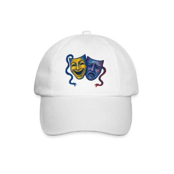 Theater Komödie Tragödie Masken - Baseballkappe - Weiß/Weiß - Vorne