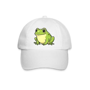 Humorvoller Frosch mit großen Augen - Baseballkappe - Weiß/Weiß - Vorne