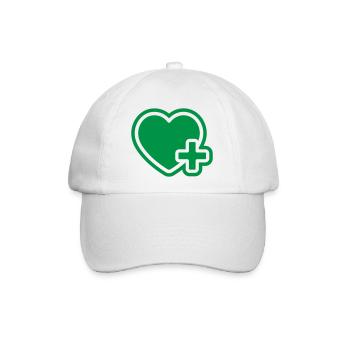 Health Heart Icon – Medizinische Versorgung und Erste Hilfe - Baseballkappe - Weiß/Weiß - Vorne
