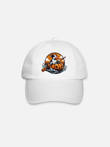 Kürbis Paddelkuh - Baseballkappe - Weiß/Weiß