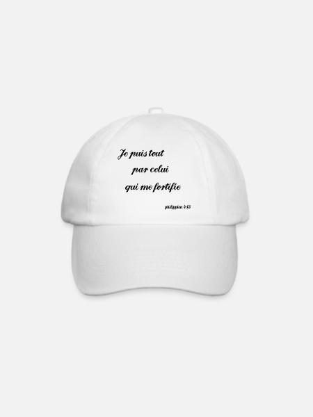 Philippian Inspirierendes Zitat - Baseballkappe - Weiß/Weiß