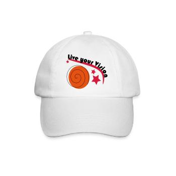 Live your Vision - Baseballkappe - Weiß/Weiß - Vorne