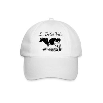 Milchkuh des Dolce Vita - Baseballkappe - Weiß/Weiß - Vorne