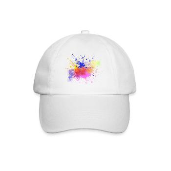 Farbige Farbspritzer Kunst Design - Baseballkappe - Weiß/Weiß - Vorne