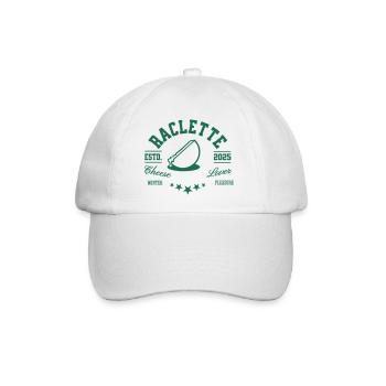 Raclette Wappen im universitären Stil - Baseballkappe - Weiß/Weiß - Vorne