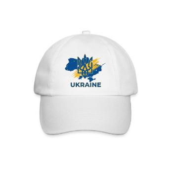 Trident Wave Ukraine Logo-Druck - Baseballkappe - Weiß/Weiß - Vorne