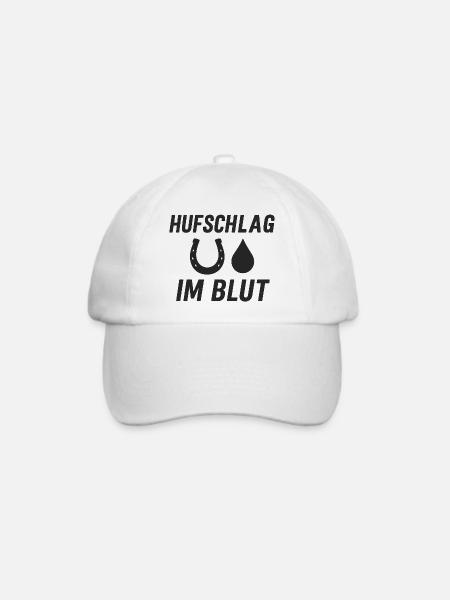 Hufschlag Im Blut, Pferd, Pferdesport - Baseballkappe - Weiß/Weiß