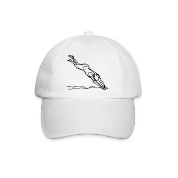 Schwimmen Grafik - Baseballkappe - Weiß/Weiß - Vorne
