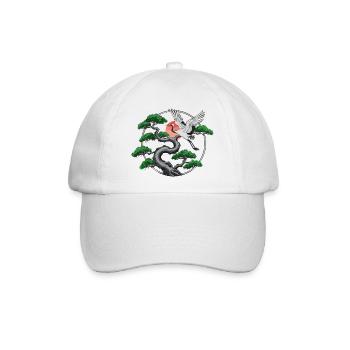 Kraniche & verdrehte Kiefer - Baseballkappe - Weiß/Weiß - Vorne
