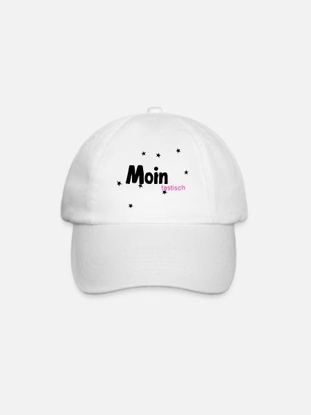 MOINtastisch Neon Pink Schriftzug - Baseballkappe - Weiß/Weiß