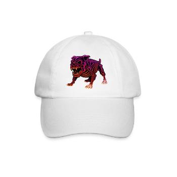 Neon Skelett Dinosaurier - Baseballkappe - Weiß/Weiß - Vorne