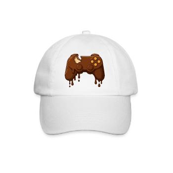 Schokoladen Gamepad Tropfen - Baseballkappe - Weiß/Weiß - Vorne
