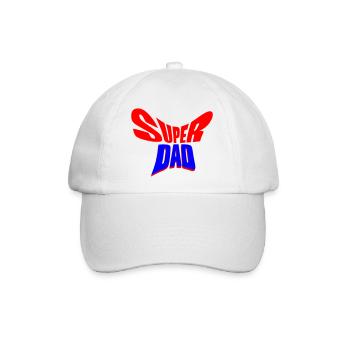 Super Papa / Geschenk für Papa - Baseballkappe - Weiß/Weiß - Vorne