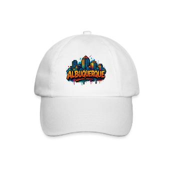 Albuquerque Graffiti Skyline - Baseballkappe - Weiß/Weiß - Vorne