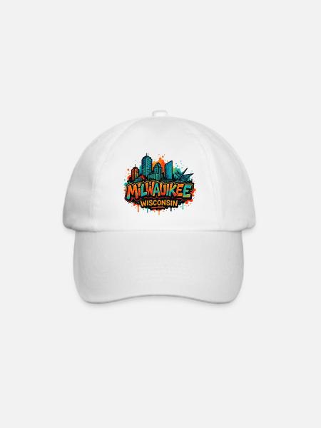 Milwaukee Skyline Splash Wisconsin - Baseballkappe - Weiß/Weiß