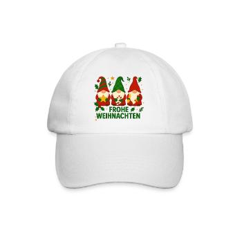 Frohe Weihnachten Wichtel Weihnachtsdesign - Baseballkappe - Weiß/Weiß - Vorne