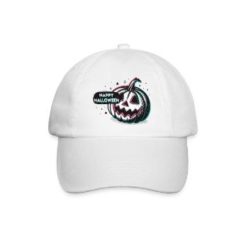 Kürbis Retro Happy Halloween - Baseballkappe - Weiß/Weiß - Vorne