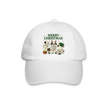 Dalmatiner im Weihnachtsdesign - Baseballkappe - Weiß/Weiß - Vorne