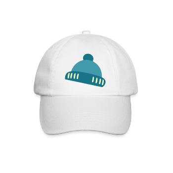 Beanie Blau Akzent Muster - Baseballkappe - Weiß/Weiß - Vorne