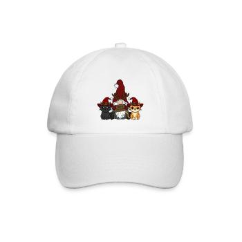 Katzen Wichtel  - Baseballkappe - Weiß/Weiß - Vorne