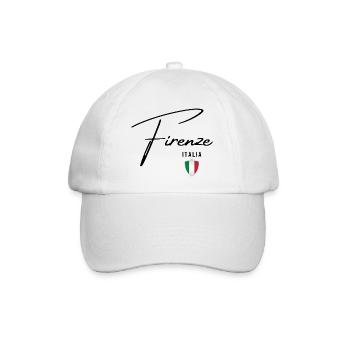 Florenz, Italien, elegantes Design von Florenz - Baseballkappe - Weiß/Weiß - Vorne