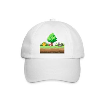 Pixelgarten Abenteuer - Baseballkappe - Weiß/Weiß - Vorne