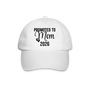 Promoted to Mom 2026 – Neue Mutter 2026 Design - Baseballkappe - Weiß/Weiß - Vorne