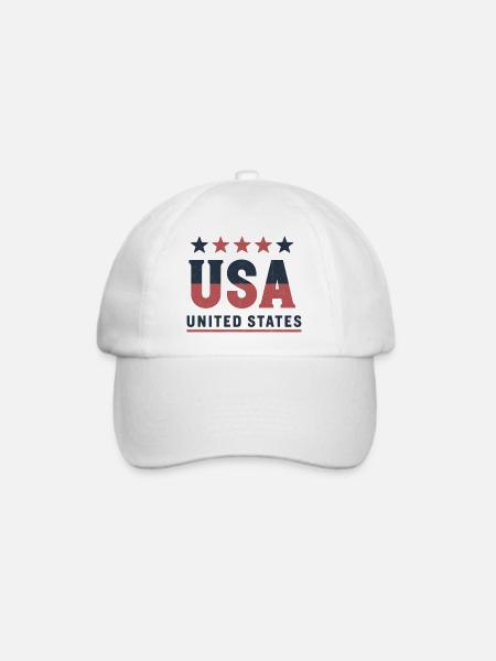 USA Flagge Vintage mit Used-Look - Baseballkappe - Weiß/Weiß