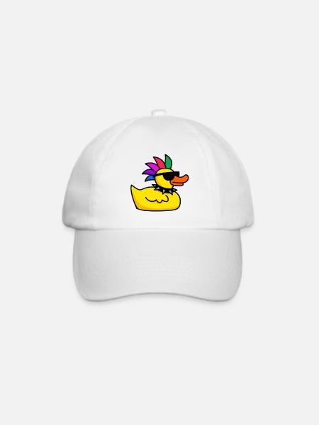 Punker Ente - Baseballkappe - Weiß/Weiß
